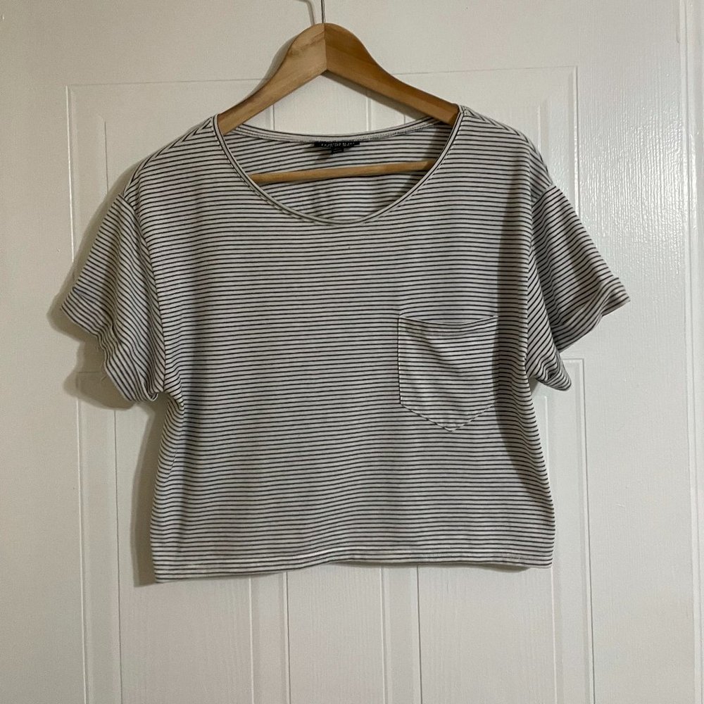 Topshop Striped Short Sleeve Shirt
